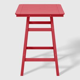 WestinTrends - Malibu 30" Square Outdoor Patio Bistro Bar Table With Umbrella Hole - Red