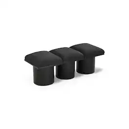Meridian Furniture - Pavilion Bench - Black Boucle Fabric