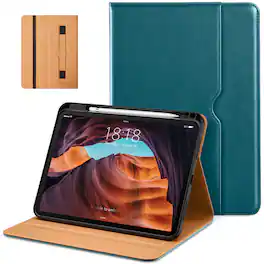 DTTO - Case for iPad 11th Gen 11" 2025 (A16) & 10th Gen 10.9" 2022, Leather Folio Cover with Pencil Holder & Auto Wake/Sleep - New Teal