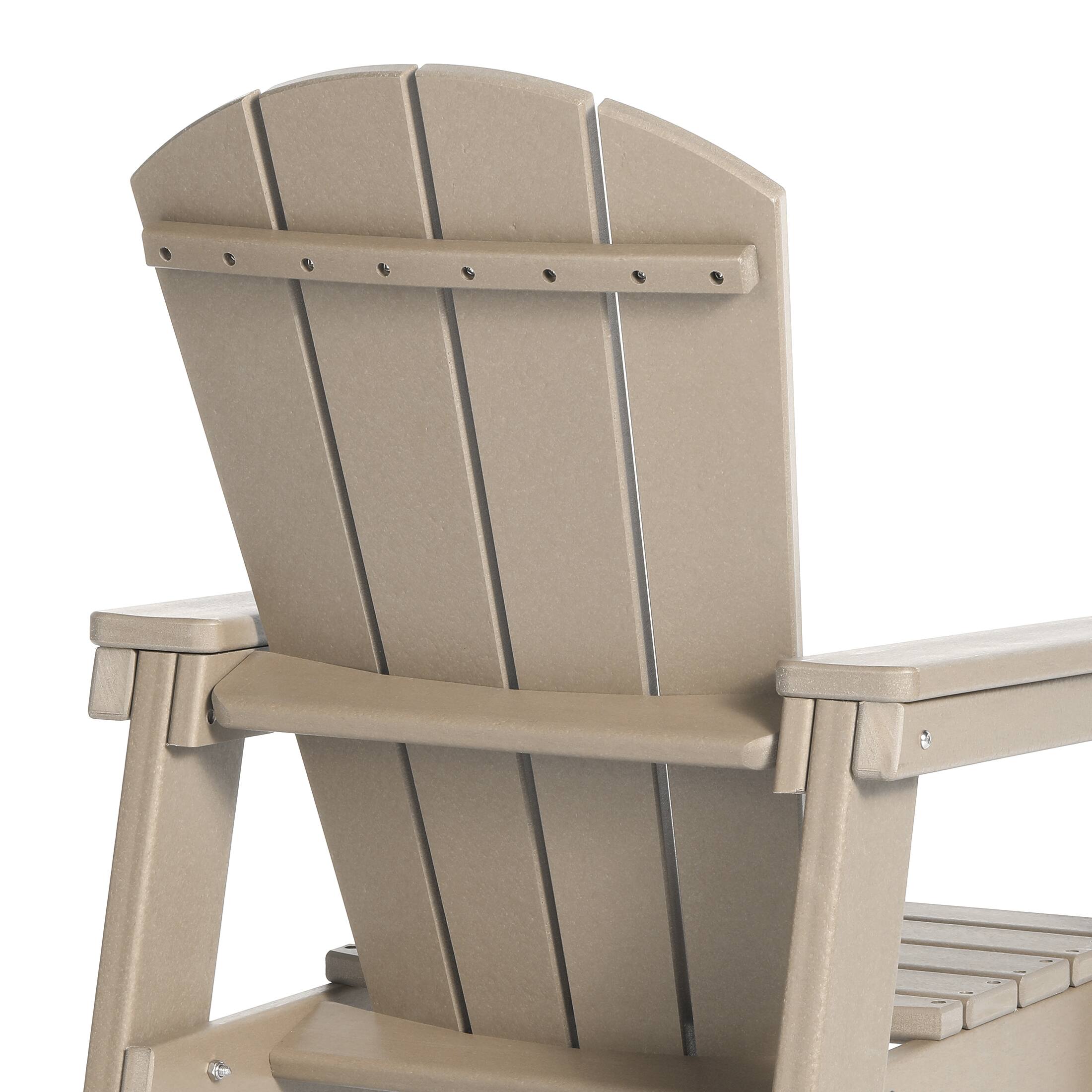 Alt View 2. WestinTrends - WestinTrends Malibu Kids 3-Piece Outdoor HDPE Adirondack Chairs With Square Side Table Set - Weathered Wood.
