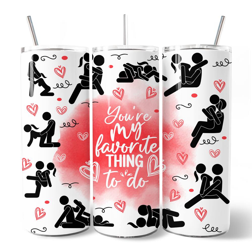 OrnamentallyYou - Funny Valentine Couples 20oz Tumbler With Stainless Steel Straw - Multicolored price history on PriceWatchPro