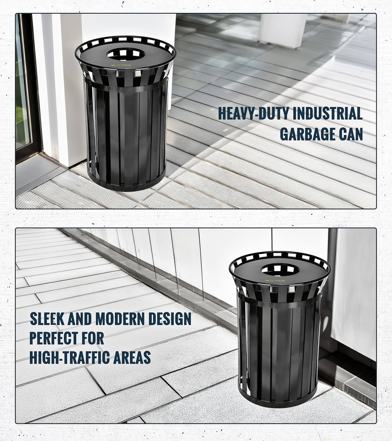 HEAVY-DUTY INDUSTRIAL GARBAGE CAN
SLEEK AND MODERN DESIGN PERFECT FOR HIGH-TRAFFIC AREAS