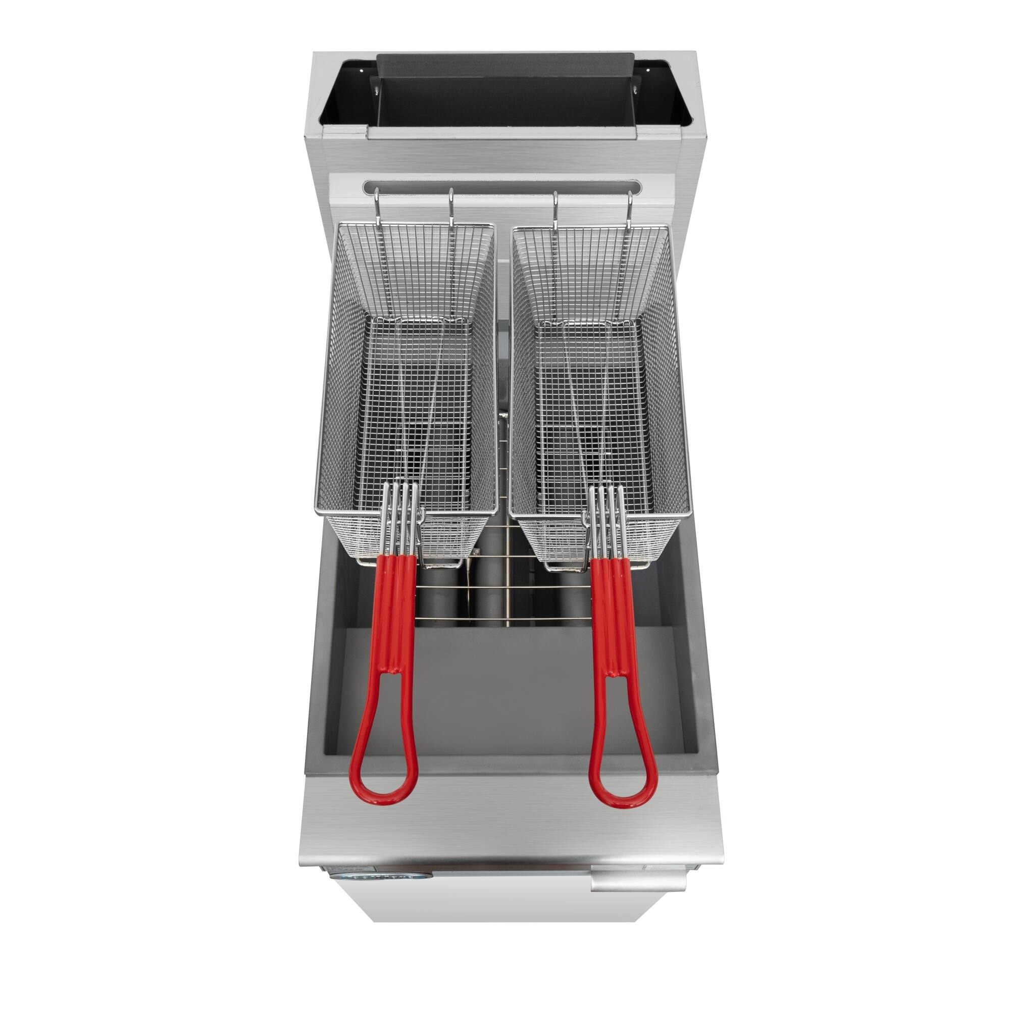 Back. Koolmore - 40 lb. Floor Standing Liquid Propane Commercial Fryer with 90,000 BTU in Stainless-Steel, ETL Listed (KM-FDF40-LP) - Silver.