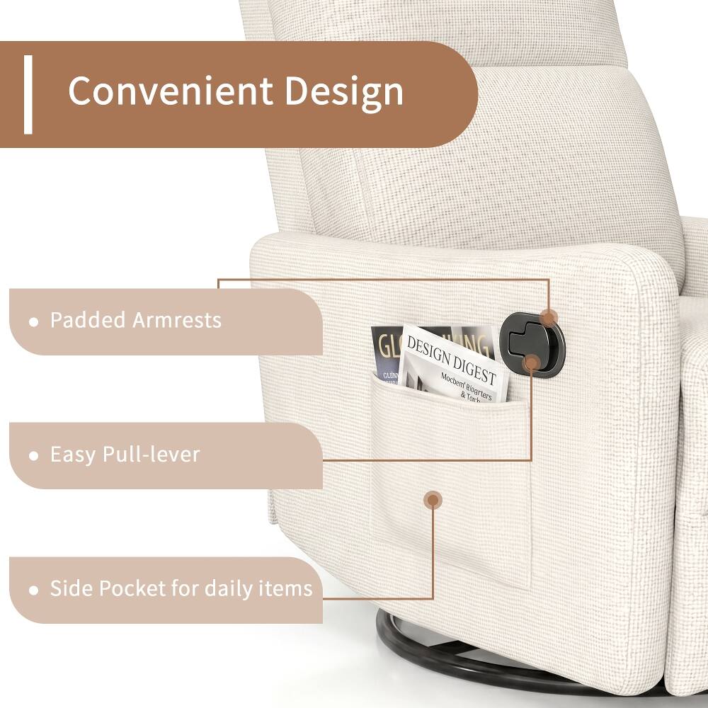 Convenient Design

- Padded Armrests
- Easy Pull-lever
- Side Pocket for daily items