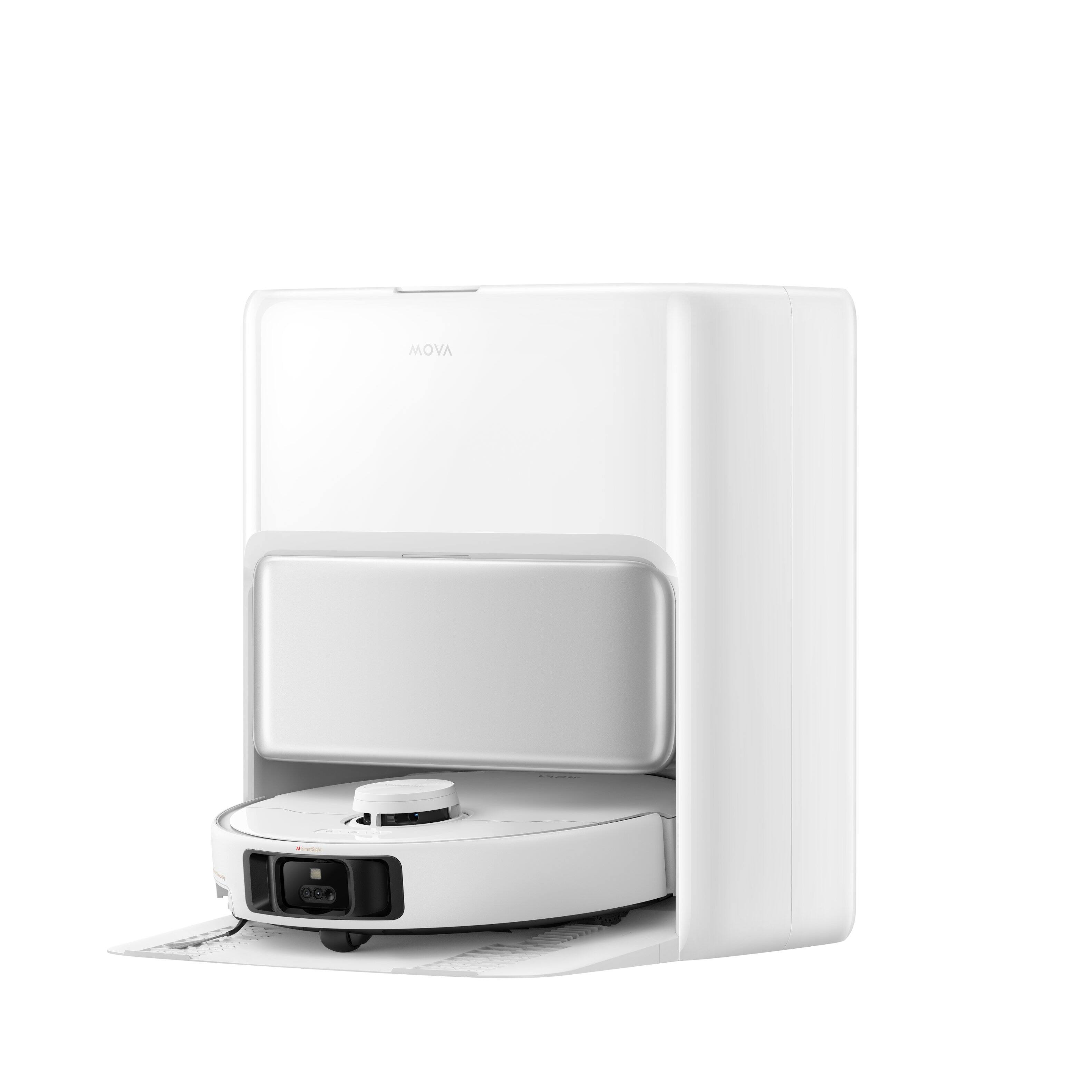 Alt View 6. MOVA - P50 Pro Ultra Robot Vacuum&Mop Removable&Liftable Mop,Anti-Tangle,Self Dry&Clean,19k Pa Suction,Auto Empty&Refill - White.