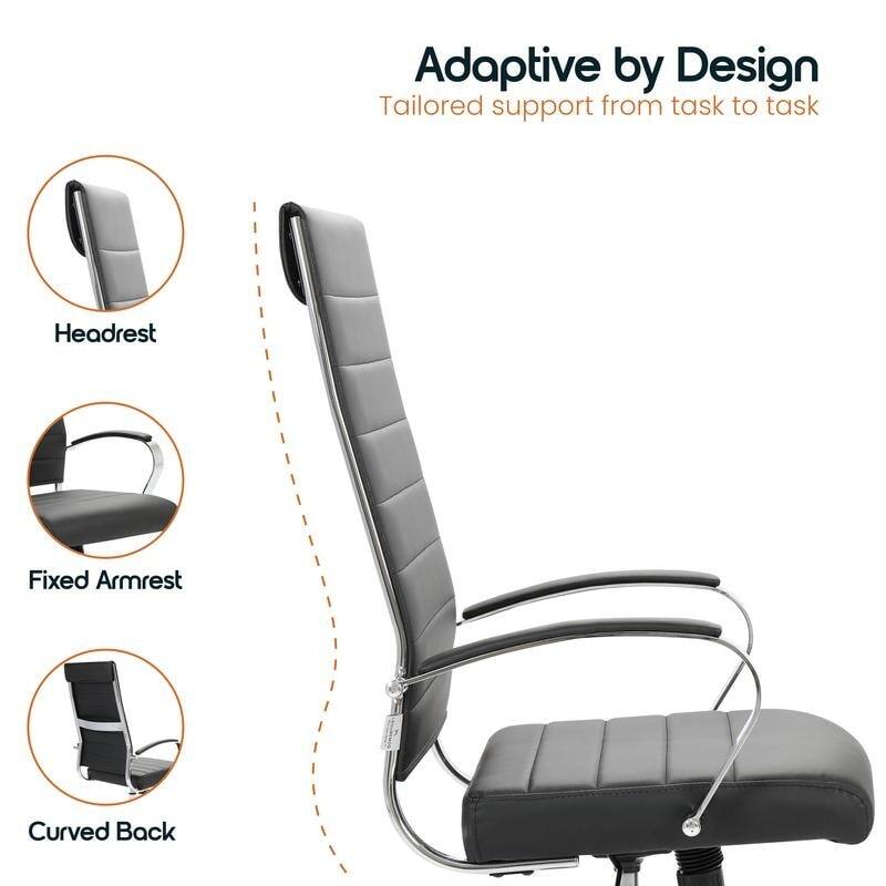 Adaptive by Design  
Tailored support from task to task  

- Headrest  
- Fixed Armrest  
- Curved Back