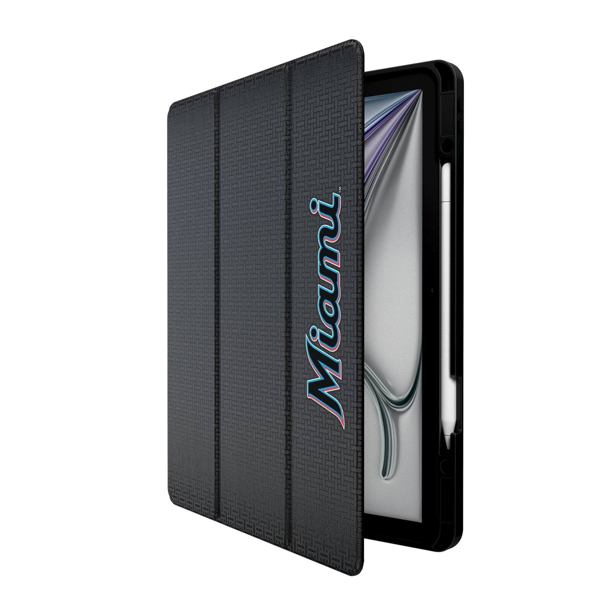 Alt View 1. Keyscaper - Miami Marlins iPad Case - 10th Gen - Black.