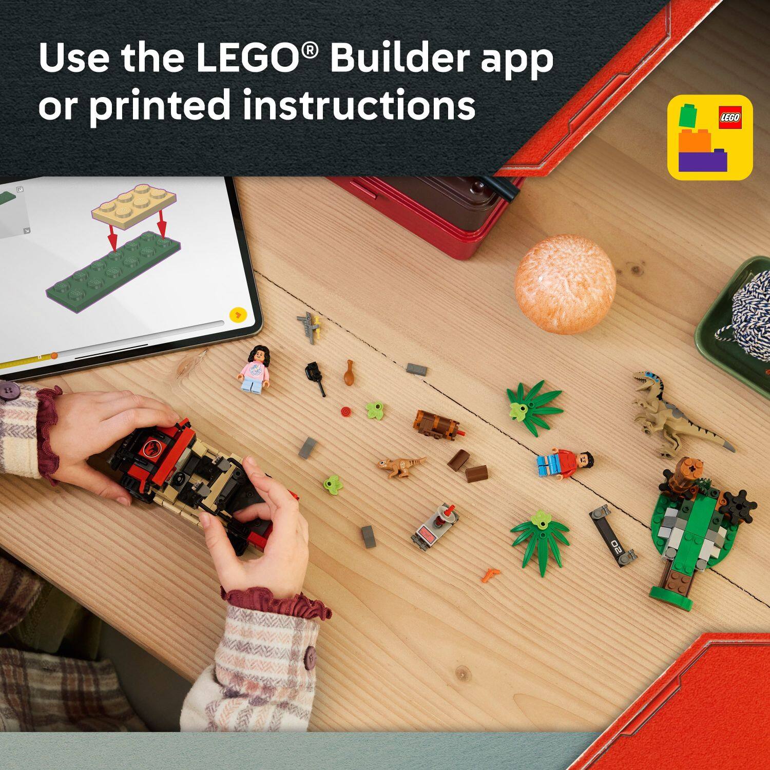 Use the LEGO Builder app or printed instructions.