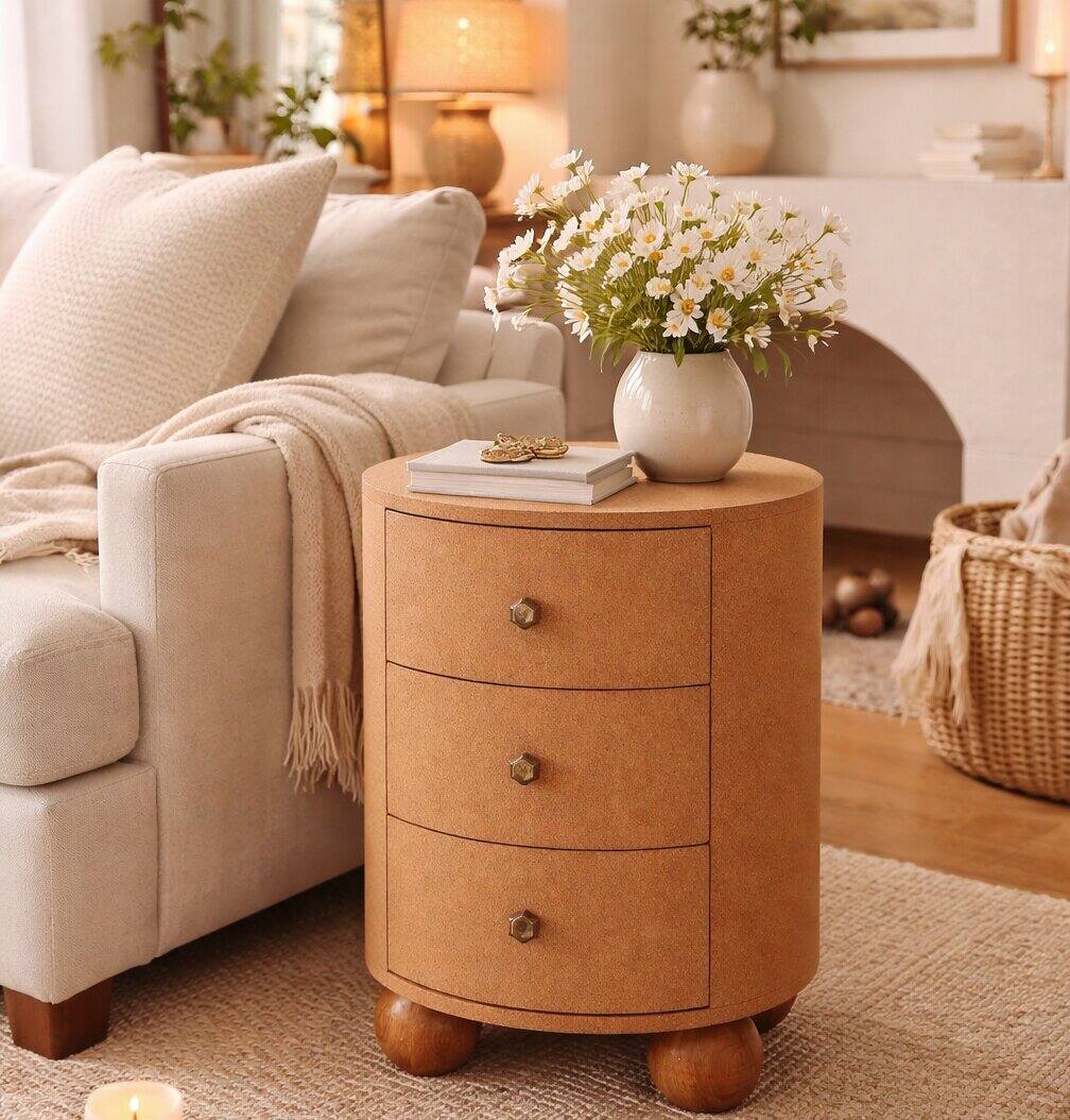Angle. Artisan Furniture - Artisan Furniture Solid Wood Maison LiÃ¨ge 3 Storage Unit, Orange - Orange.