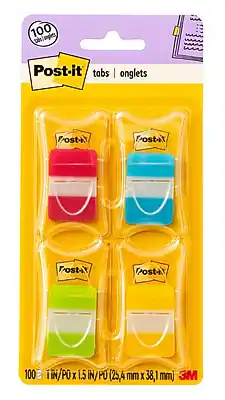 Post-it - Tabs, 1" Wide, Colors, 100 Tabs/Pack (686-RALY) - Assorted