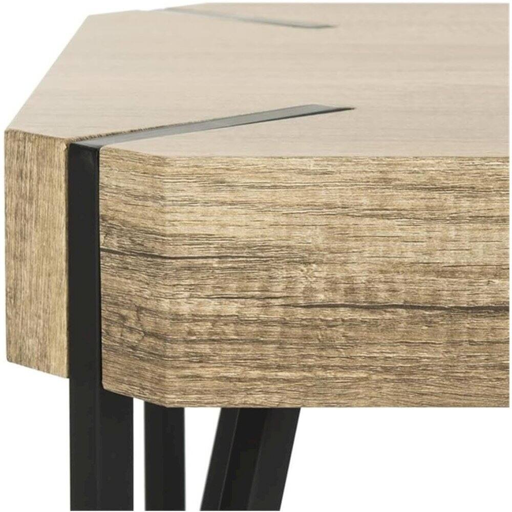 Angle. Safavieh - Safavieh Home Liann Rustic Multi Brown and Black Glass Leg Coffee Table - Brown.