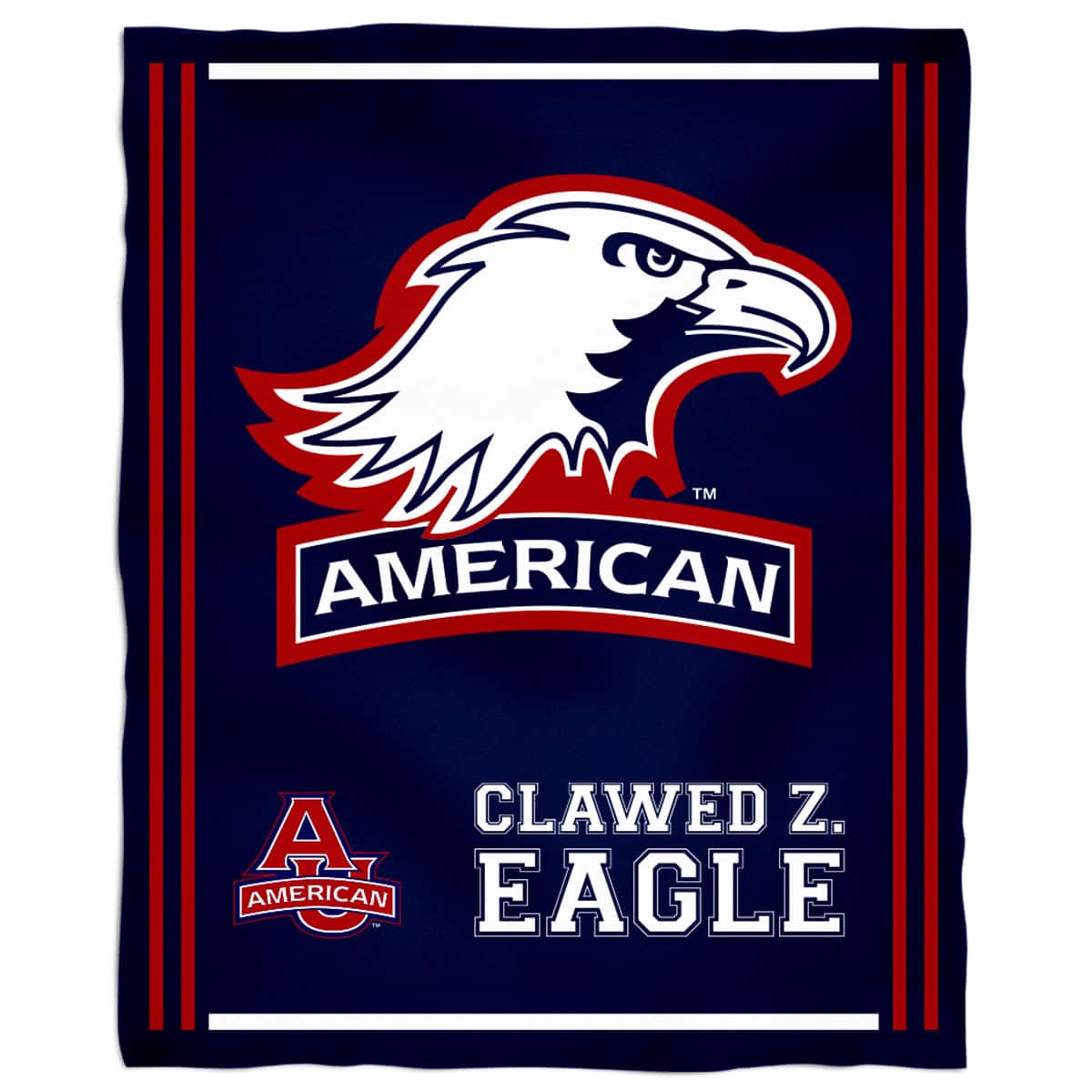 Vive La Fete - American University Eagles 36'' x 48'' Children's Mascot Plush Blanket - Multicolor
