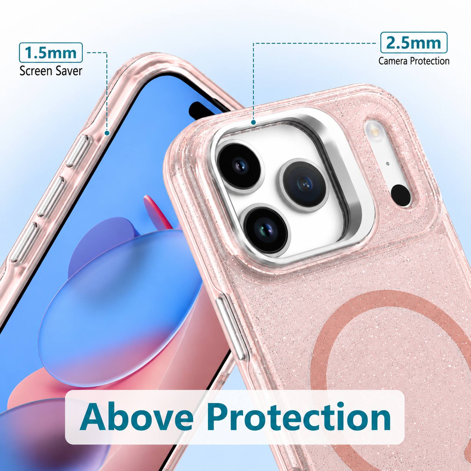 1.5mm Screen Saver  
2.5mm Camera Protection  
Above Protection
