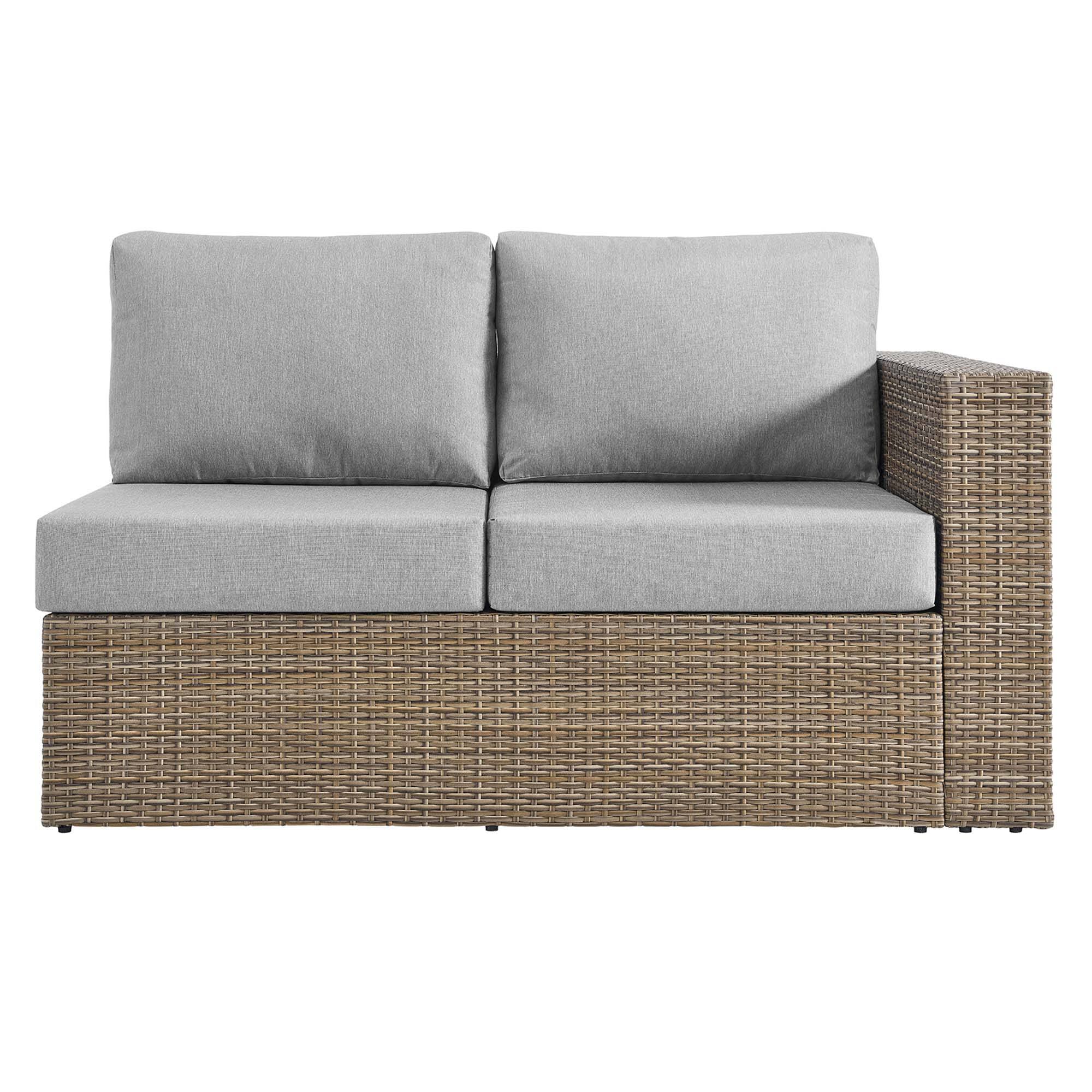 Alt View 4. Modway - Convene Outdoor Patio Right-Arm Loveseat by Modway - Cappuccino Gray.