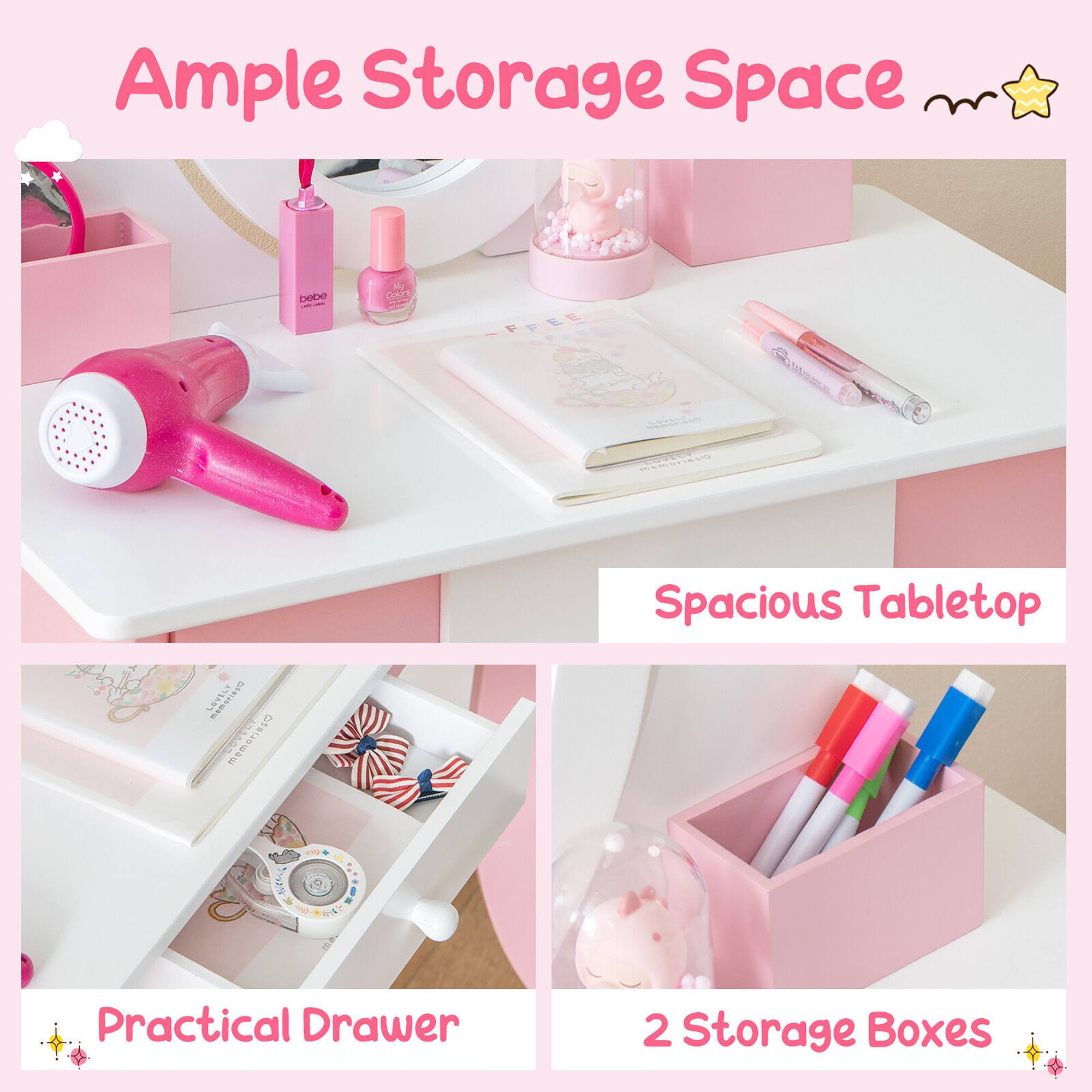 Ample Storage Space

Spacious Tabletop

Practical Drawer

2 Storage Boxes