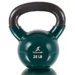 ProsourceFit - Vinyl Coated Iron Kettlebell, 25 lbs - Green