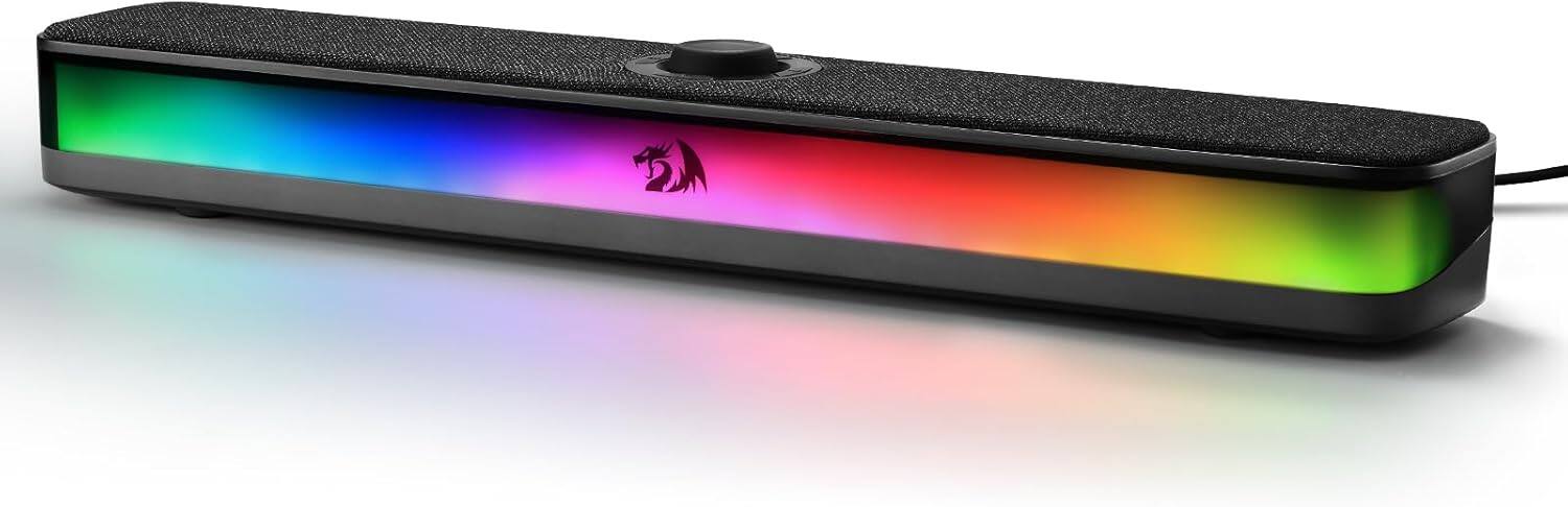 Stamp n Camp - Redragon GS515 RGB Desktop Soundbar, 2.0 Channel Stereo Computer Speakers for with Bluetooth 5.3, USB-C/USB Powered - defualt