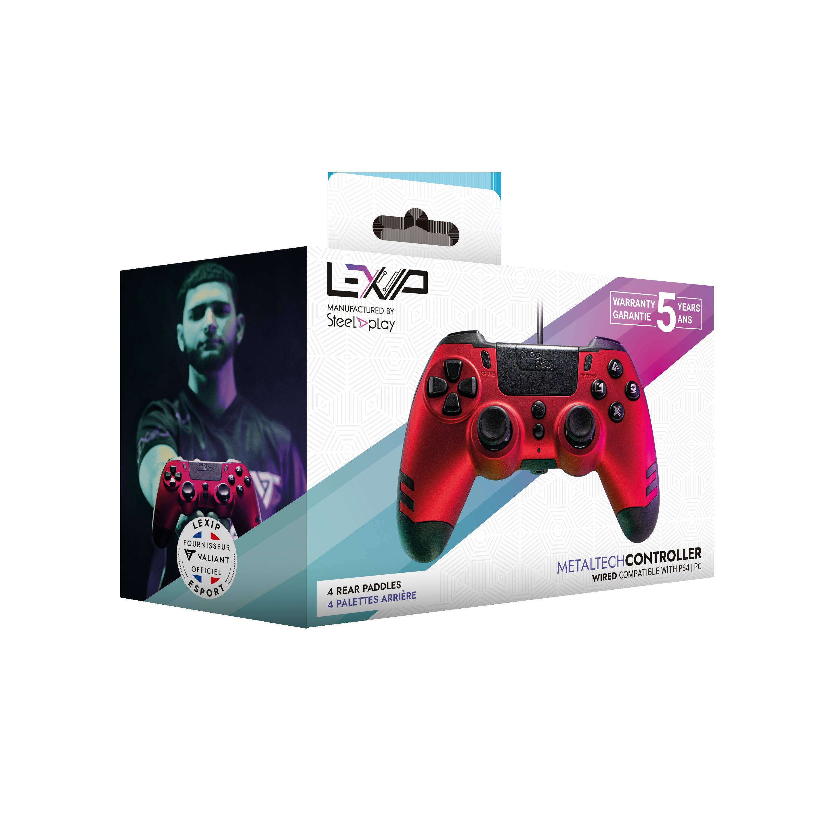 LEXIA MANUFACTURED BY SteelDplay Steel play WARRANTY 5 YEARS GARANTIE 5 ANS LEXIA FOURNISSEUR VALIANT OFFICIEL ESPORT 4 REAR PADDLES PALETTES ARRIERE 4 METALTECHCONTROLLER WIRED COMPATIBLE WITH PS4 PC