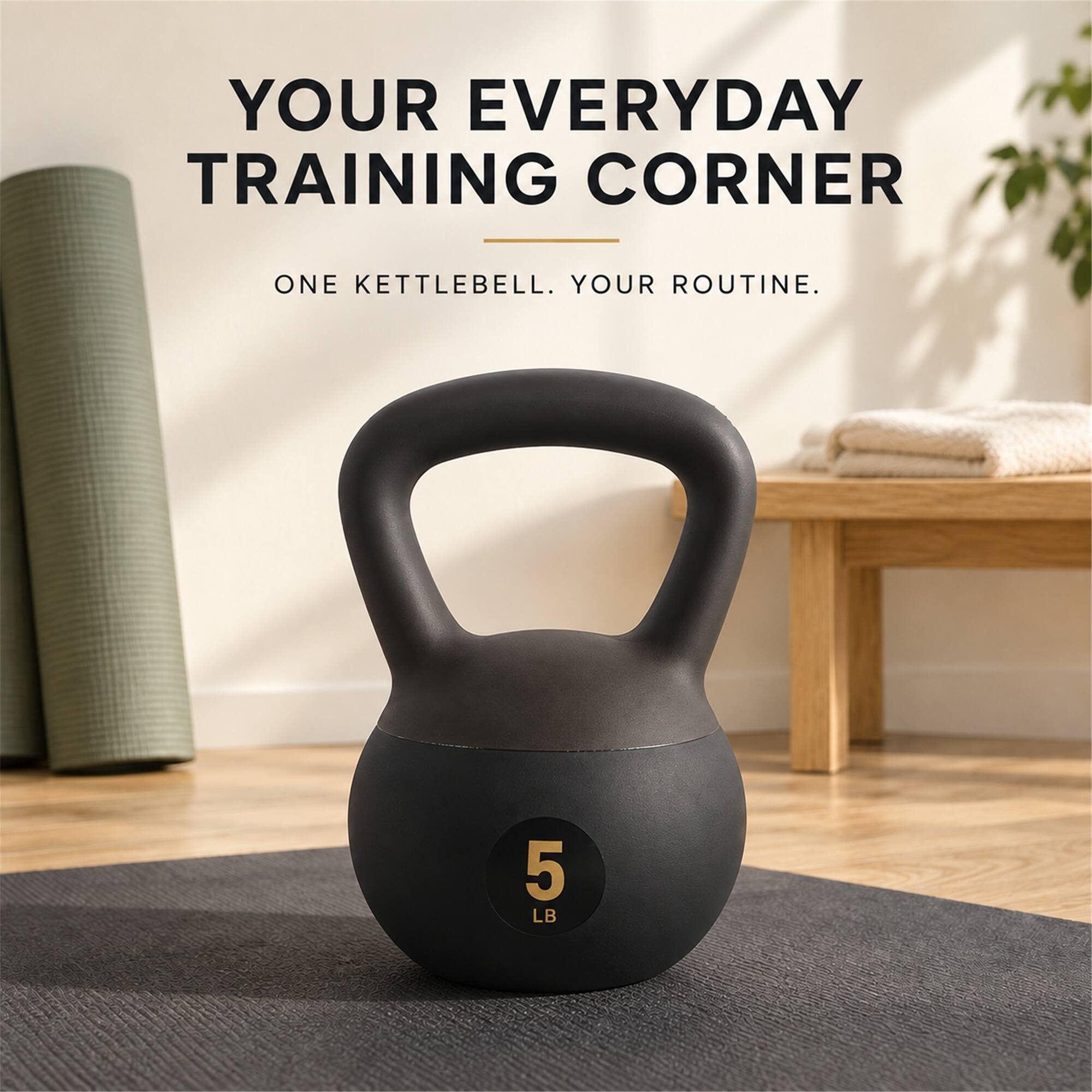 YOUR EVERYDAY TRAINING CORNER  
ONE KETTLEBELL. YOUR ROUTINE.  
5 LB