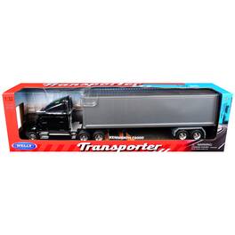 Kenworth T2000 Truck Black with Gray Container "Transporter" Series 1/32 Diecast Model by Welly