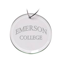Jardine - Emerson College Lions 3'' Glass Round Ornament - Multicolor