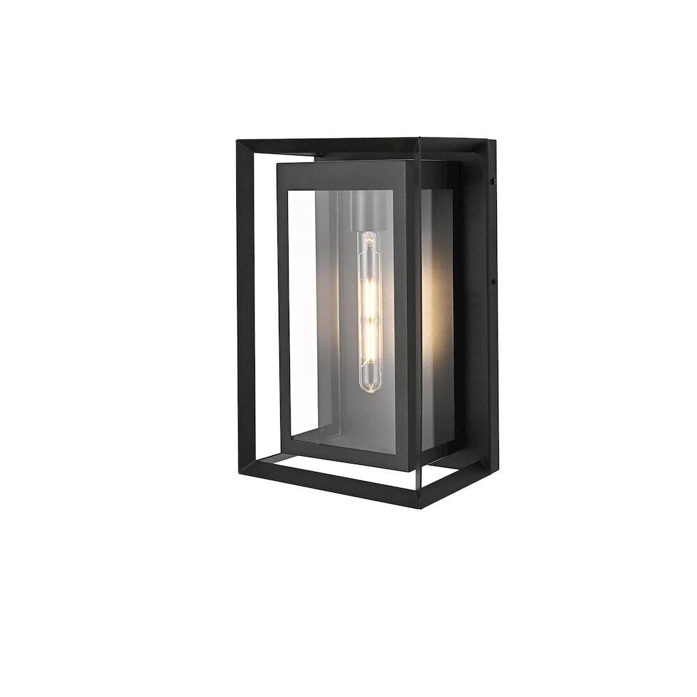Angle. Elegant Lighting - Etting 10 Inch Outdoor Wall Sconce In Black - Black.