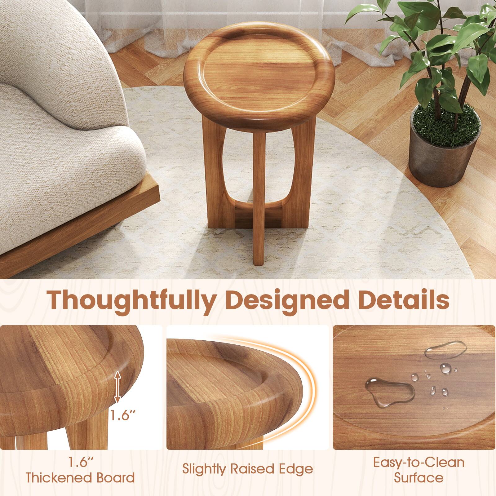 Thoughtfully Designed Details  
1.6" Thickened Board  
Slightly Raised Edge  
Easy-to-Clean Surface