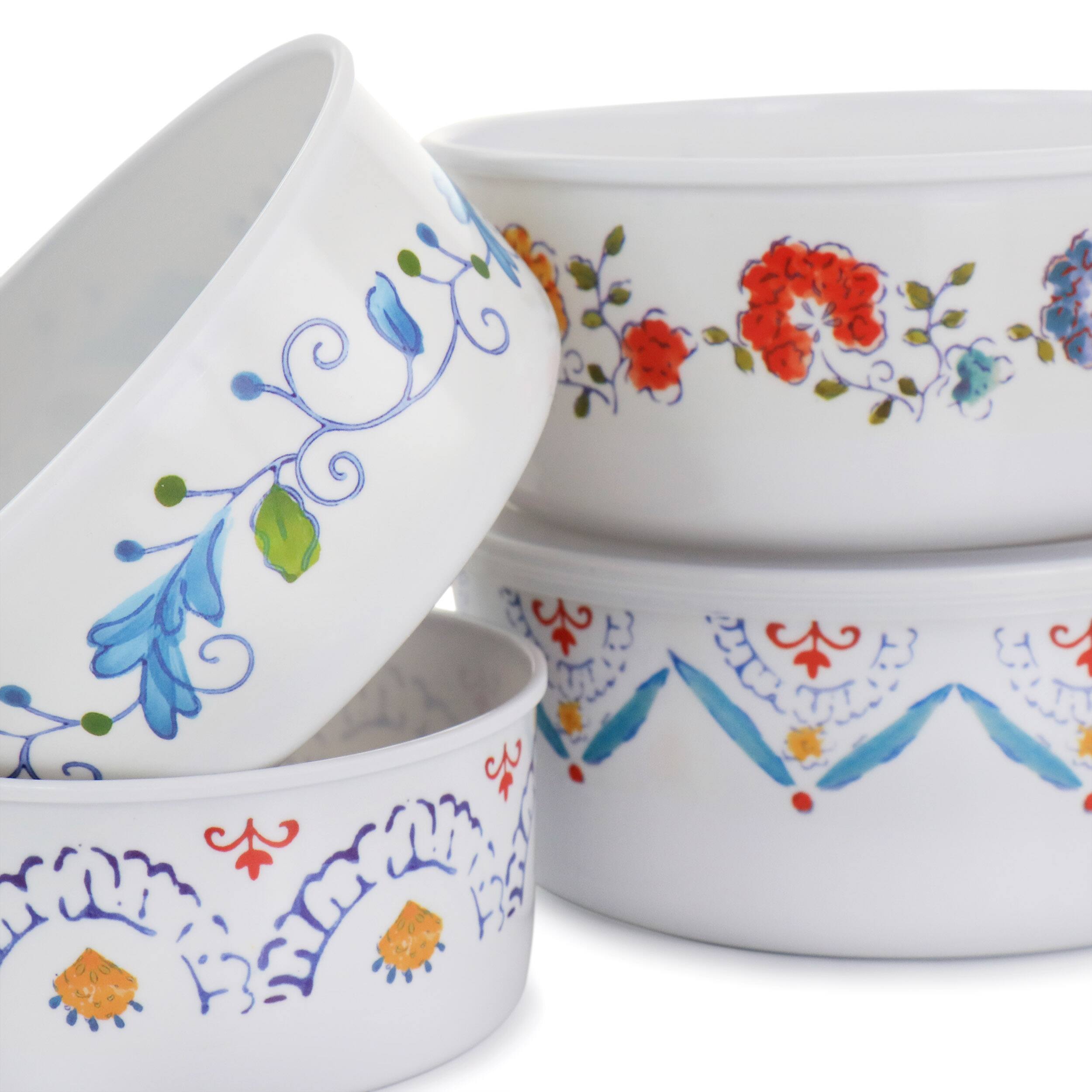 Back. Gibson - Gibson Home 8 Piece Anaya Round Nesting Food Storage Set - White.