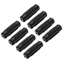 Unique Bargains - 8pcs TRS3.5mm F to TRS3.5mm F Connector Stereo Zinc Alloy Nickel Adapter for Mics/Guitars/Speakers/pcs Signal Conv - Black