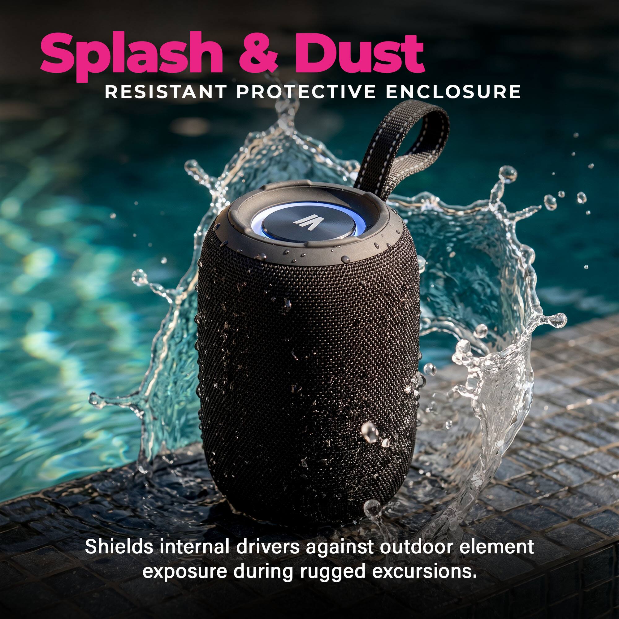 Splash & Dust RESISTANT PROTECTIVE ENCLOSURE

Shields internal drivers against outdoor element exposure during rugged excursions.
