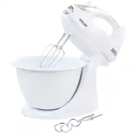 Better Chef - 200 Watt Stand/Hand Mixer with Mixing Bowl - White