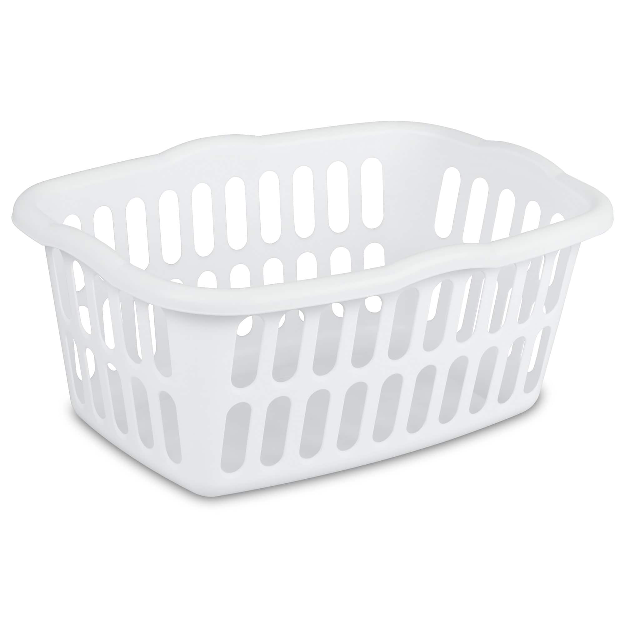 Sterilite - 1.5 Bushel Rectangular Plastic Laundry Basket Bins, 12 Pack - White