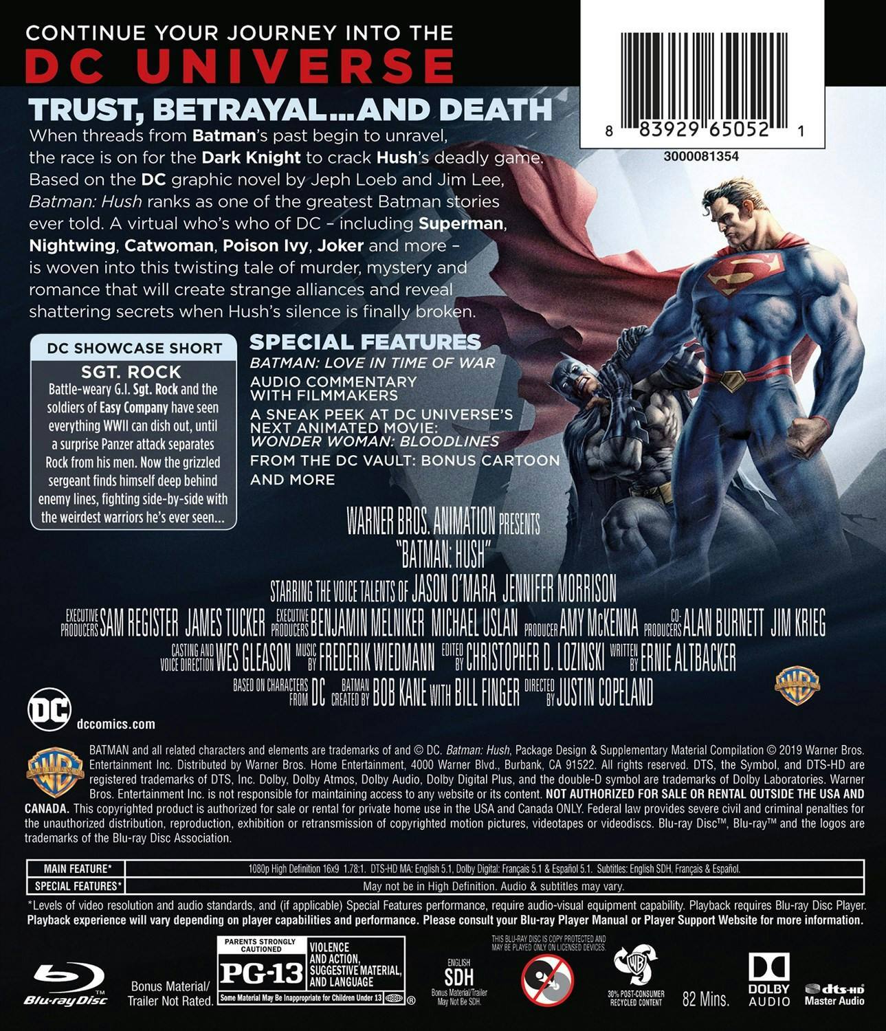 Back. Batman: Hush [Blu-ray].