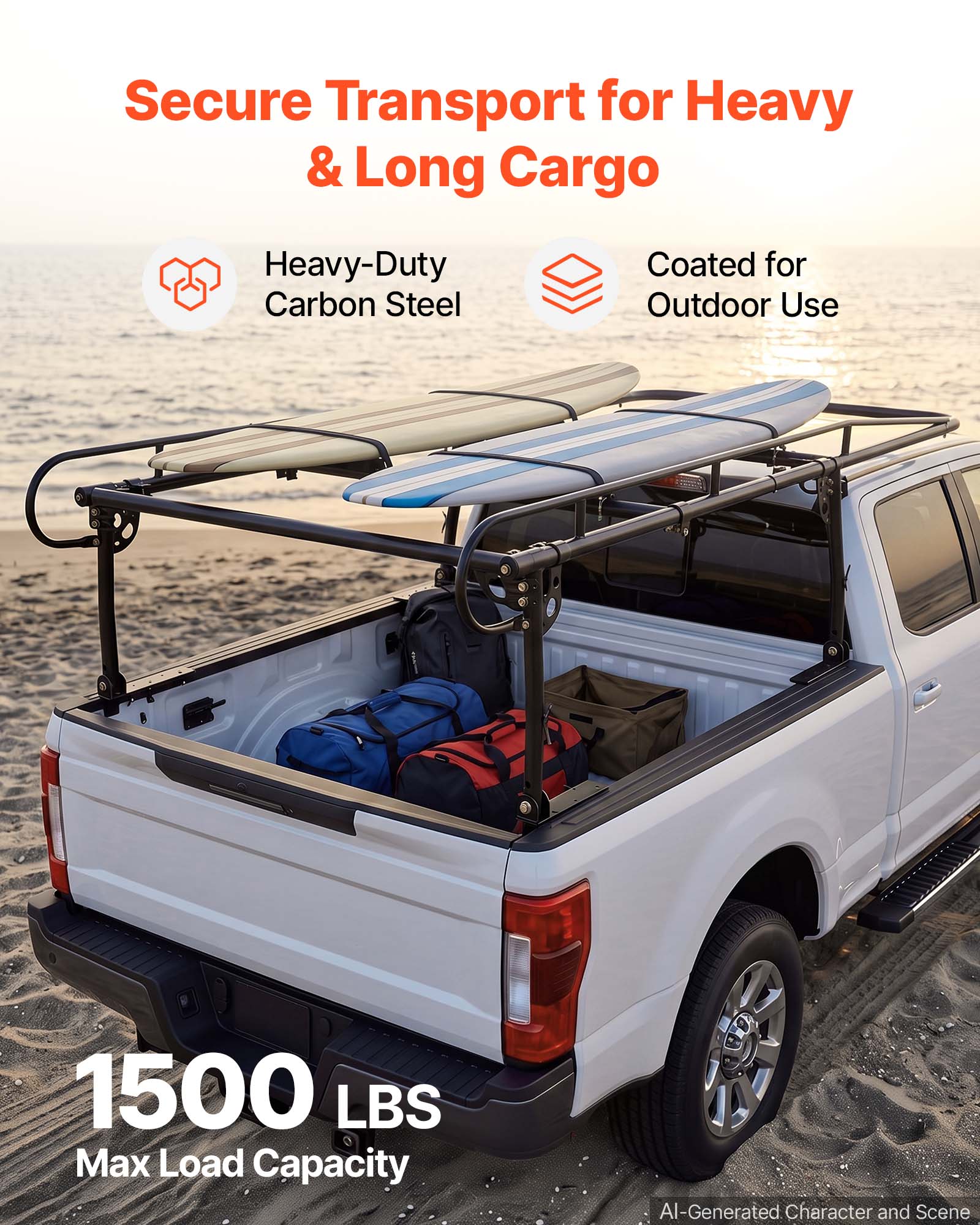 Secure Transport for Heavy & Long Cargo

Heavy-Duty Carbon Steel
Coated for Outdoor Use
1500 LBS Max Load Capacity

AI-Generated Character and Scene