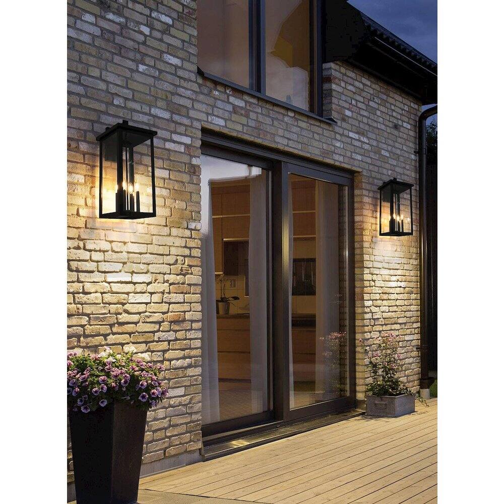 Alt View 4. Elegant Lighting - Venango 12 Inch Outdoor Wall Sconce In Black - Black.
