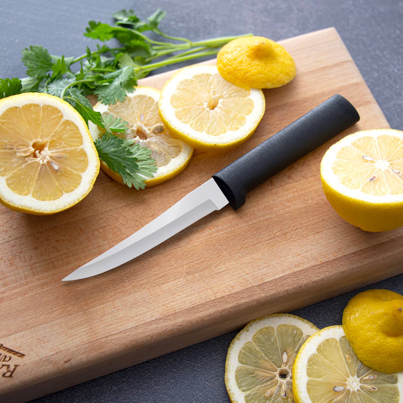 Alt View 4. Rada - 2 Piece Paring Knife Set with Sharpener and Gift Box, Black Handles - Black.