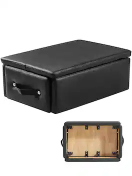VEVOR - Pilates Box for Reformer, 25x17x9 In Pilates Reformers Sitting Box for Exercises - Black