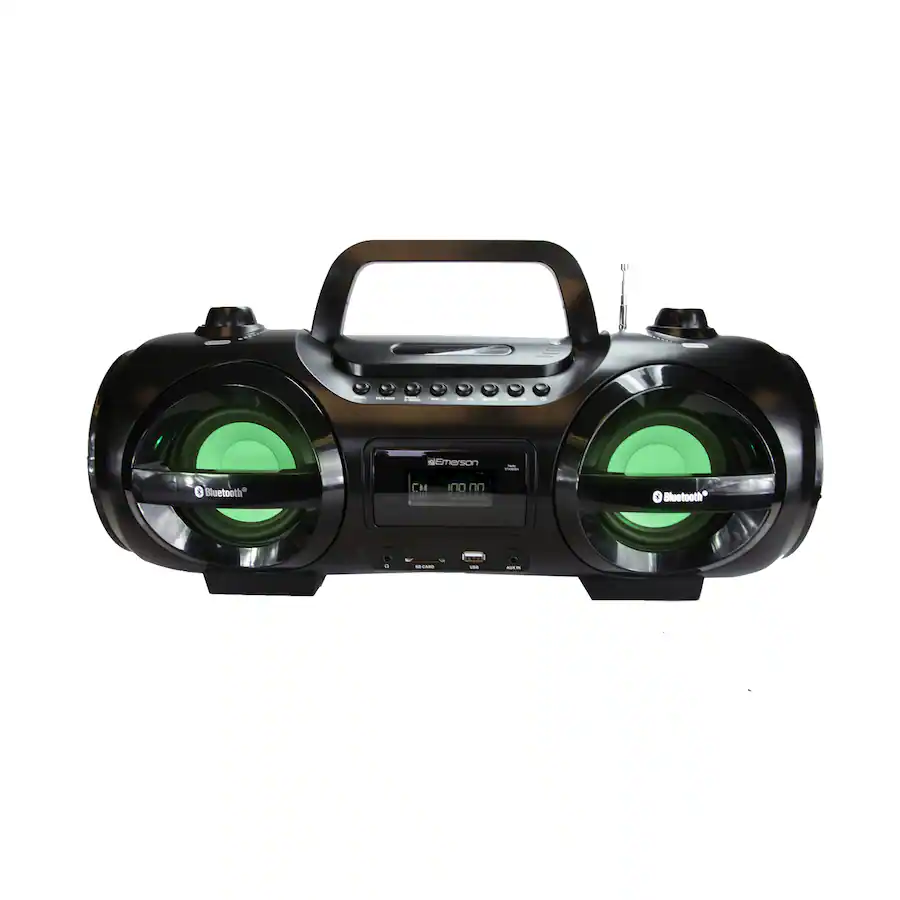 Boom Box Led Display Emerson Retro Portable Boombox CD Player, AM/FM Radio, Bluetooth, USB ...