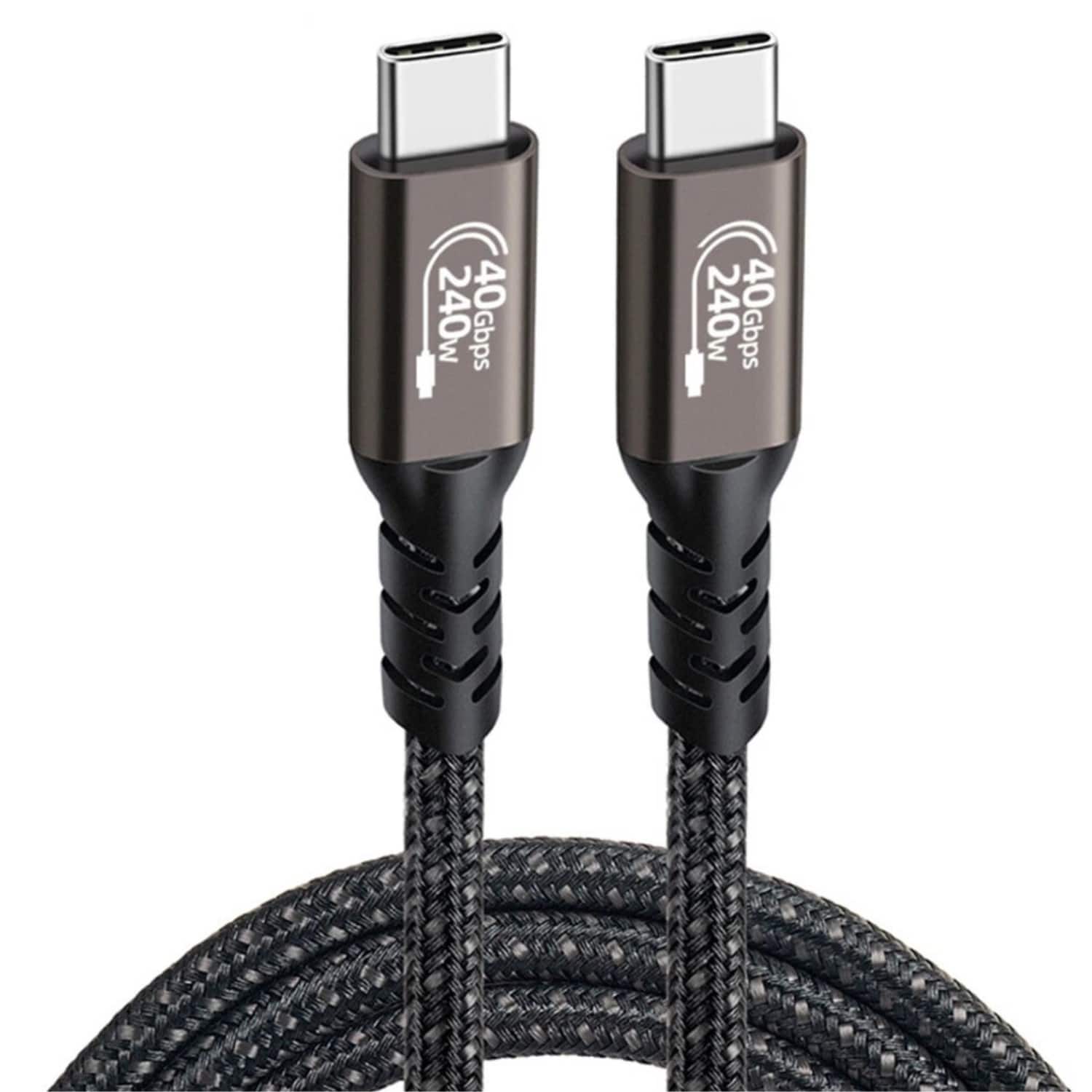 Stock Preferred - Thunderbolt 4 USB-C 4.0 Cable 3.3ft 40Gbps PD 240W 8K Video Charger Data Cable - Black