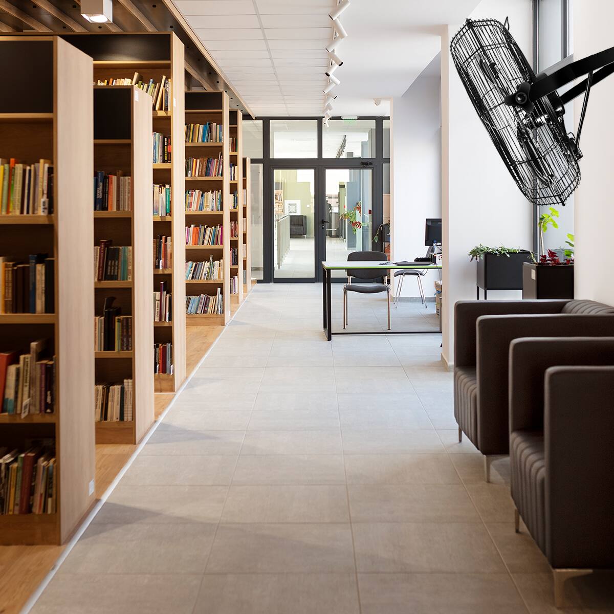 Alt View 5. Ecooso - 18 in.  Industrial Wall Mount Fan 3-Speed Indoor/OutdoorCommercial Ventilation Metal High Velocity Fan - Black.