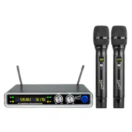 Supersonic - UHF Dual Fixed Channel Wireless Microphone System with 200ft Range