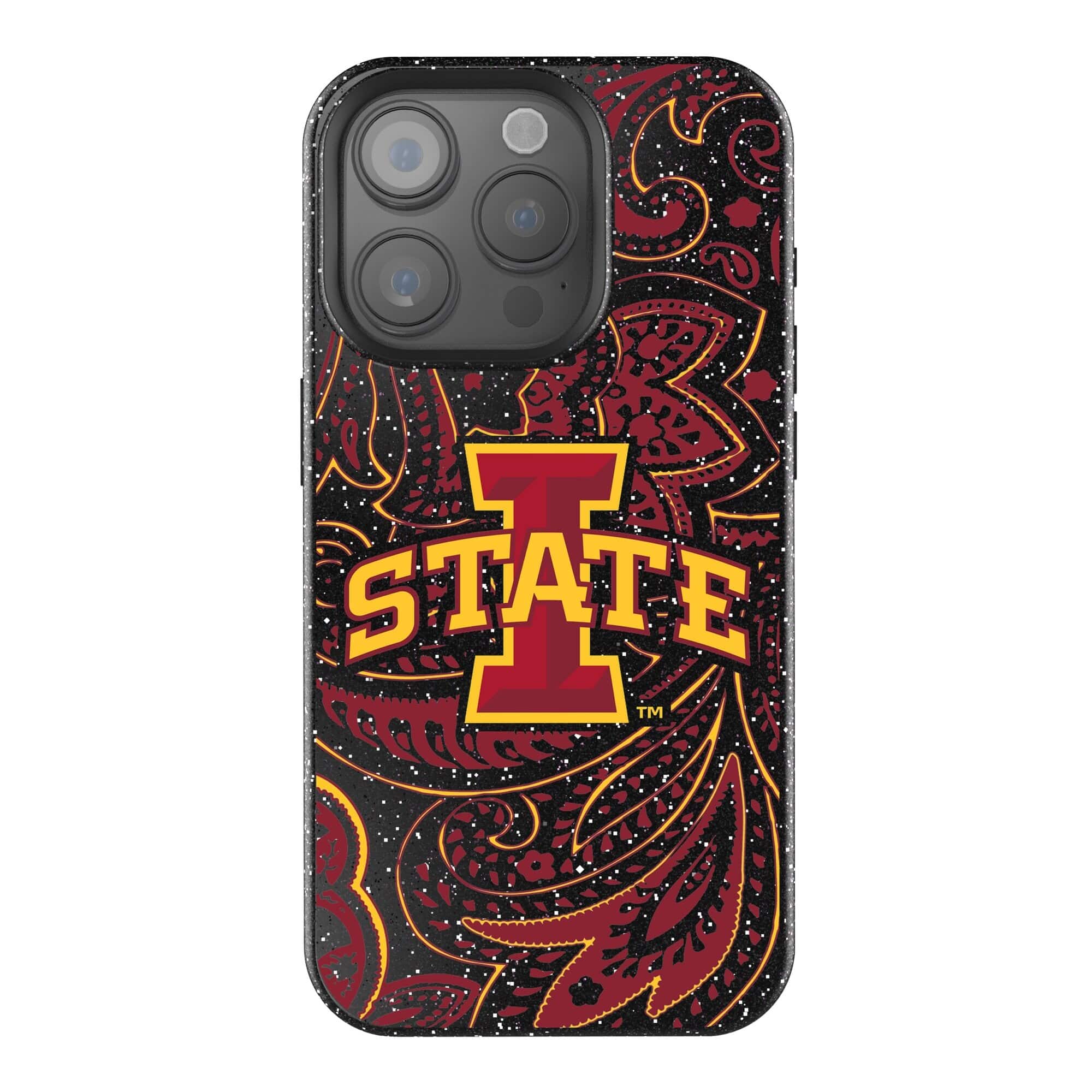 Keyscaper - NCAA - Iowa State Cyclones Paisley Bling iPhone Case - 16 Plus - Black