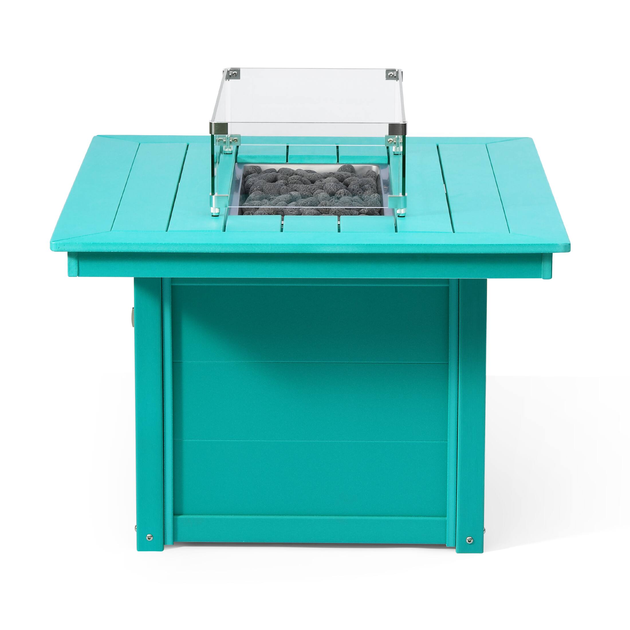 Alt View 1. WestinTrends - WestinTrends Helios 46" Modern Outdoor 55,000 BTU Patio Gas Propane Rectangle Deck Fire Pit Table - Turquoise.