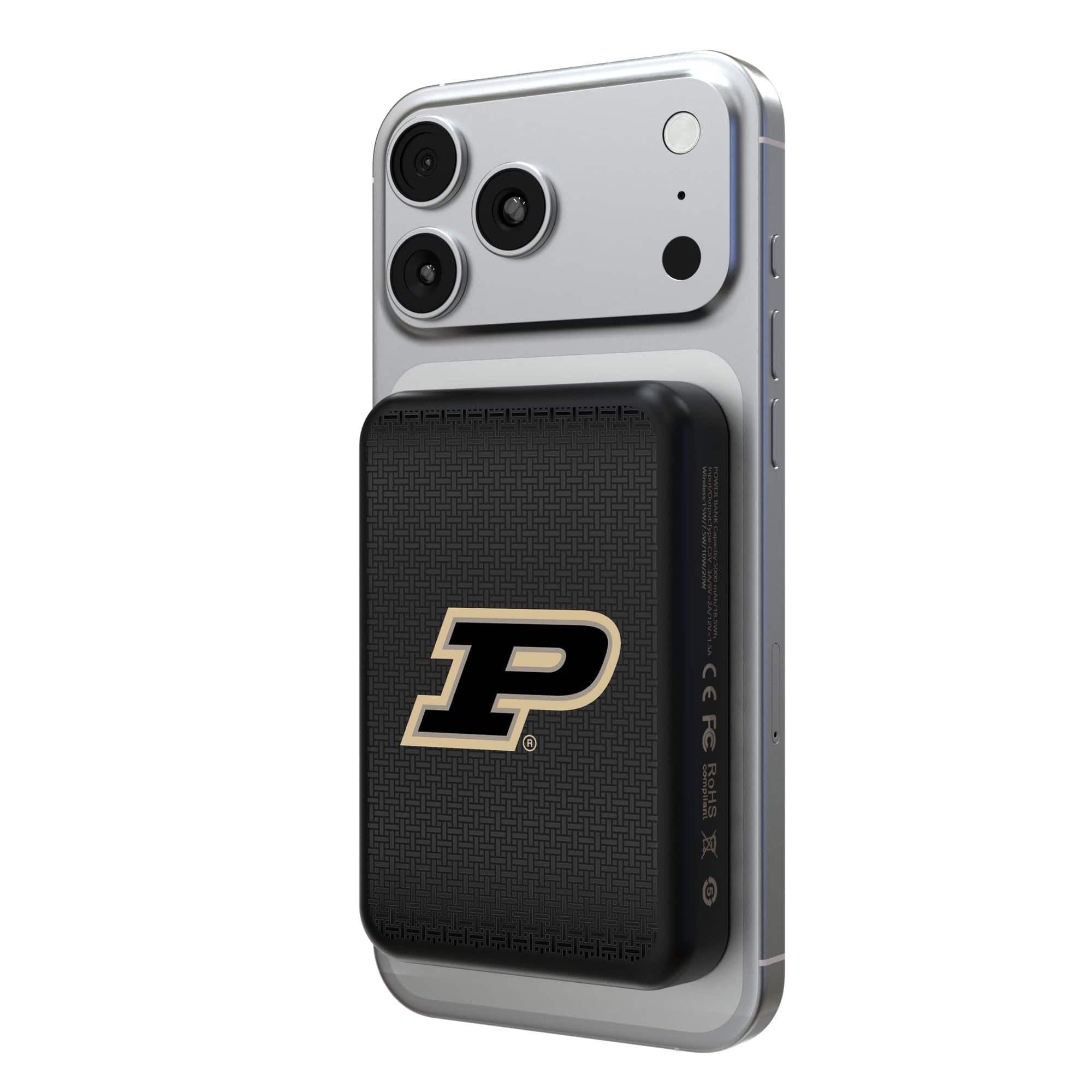 Keyscaper - Purdue Boilermakers Wireless Magnetic Power Bank - Black