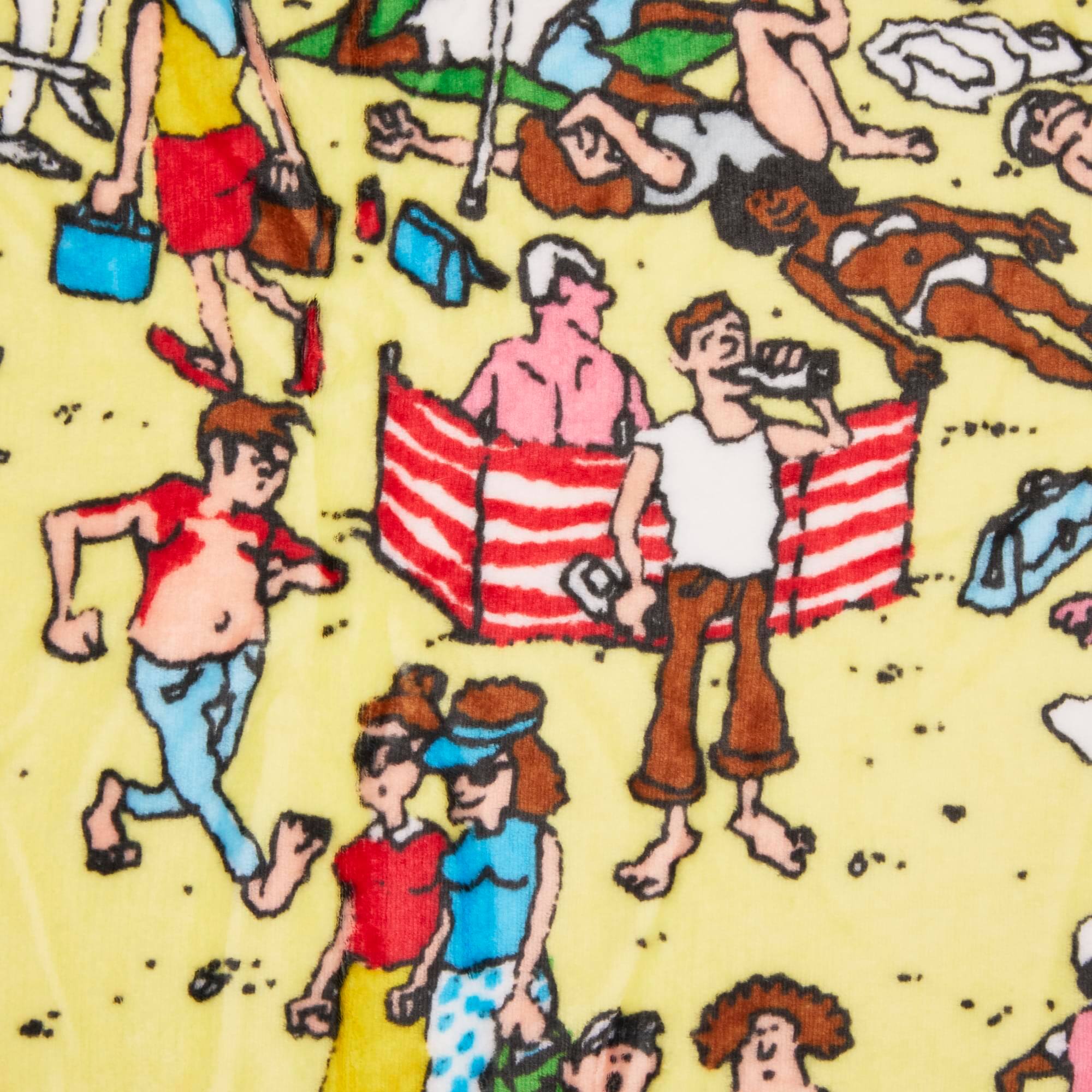 Alt View 1. Silver Buffalo - Where's Waldo? Beach Scene Fleece Throw Blanket | 45 x 60 Inches - Multi-Colored.