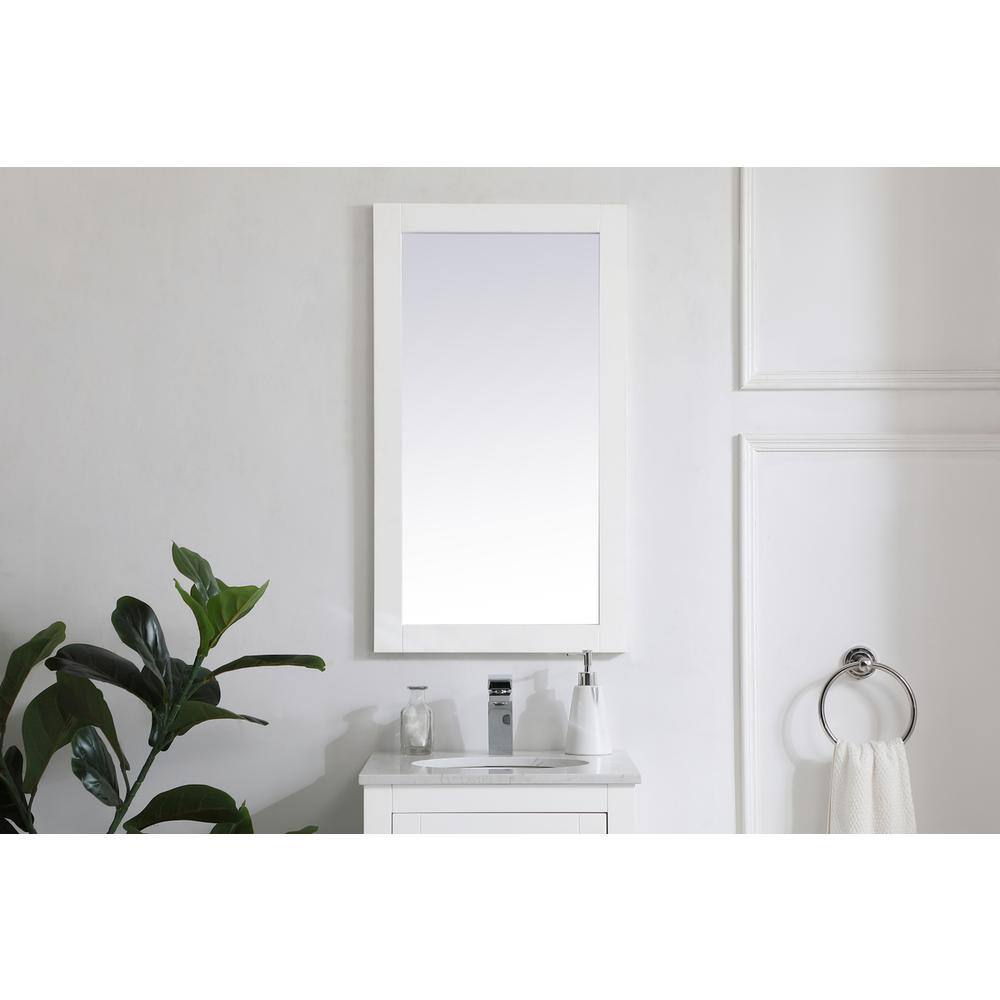 Alt View 2. Elegant Decor - Aqua rectangle vanity mirror 18 inch in White - White.
