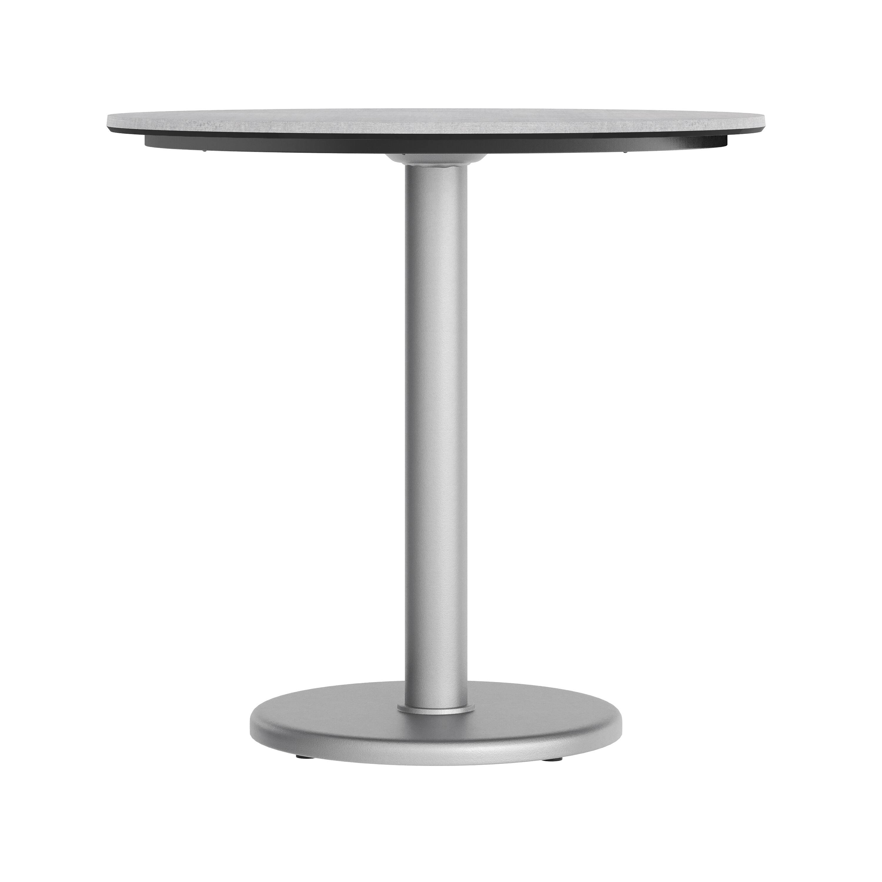 Alt View 7. Emma + Oliver - PureShield Indoor Outdoor Tabletop with Seam-Free Surface Innovation and Cast Iron Bistro Table Base - Gray Faux Concrete/Silver Base.