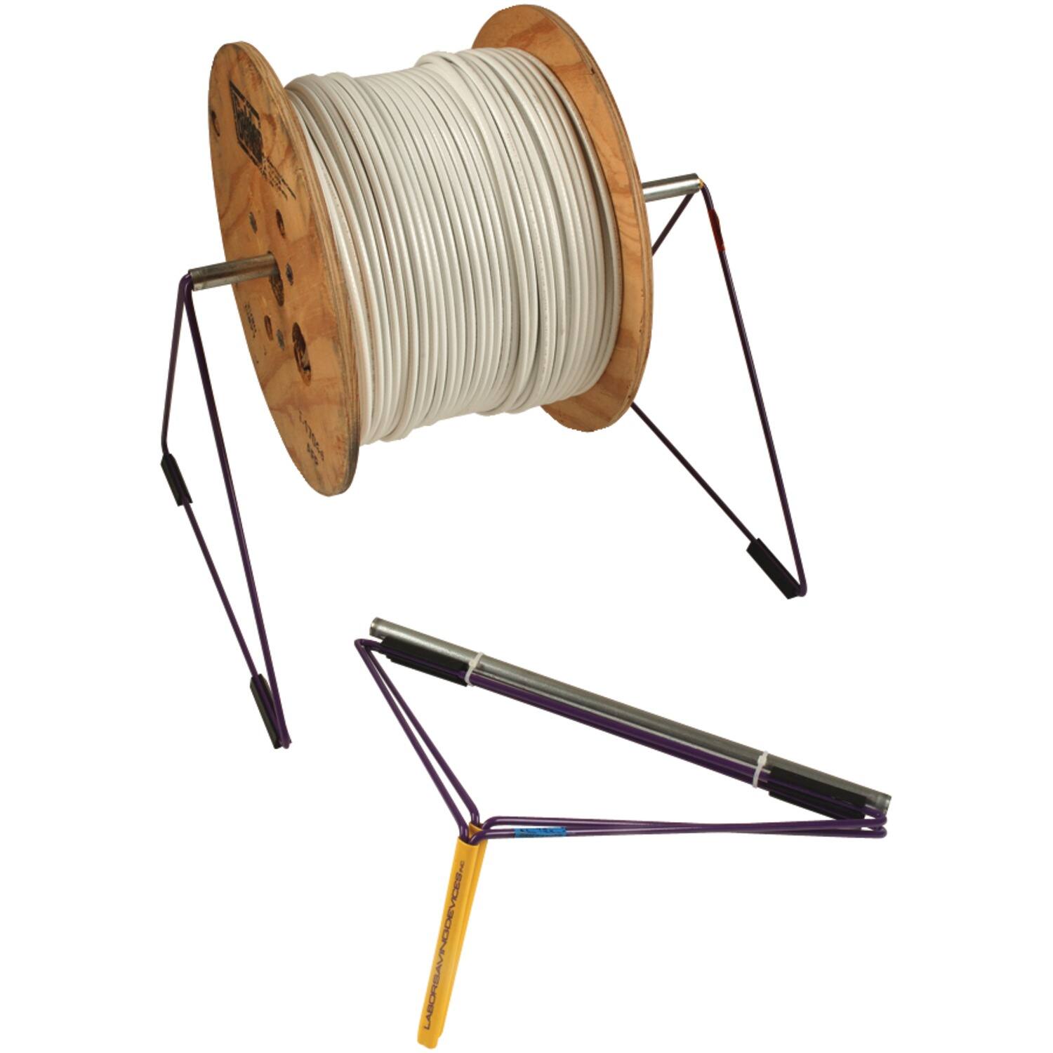 Front. Labor Saving Devices - 20" DeCoil-Zit Collapsible Wire Reel and Cable Holder - Brown.