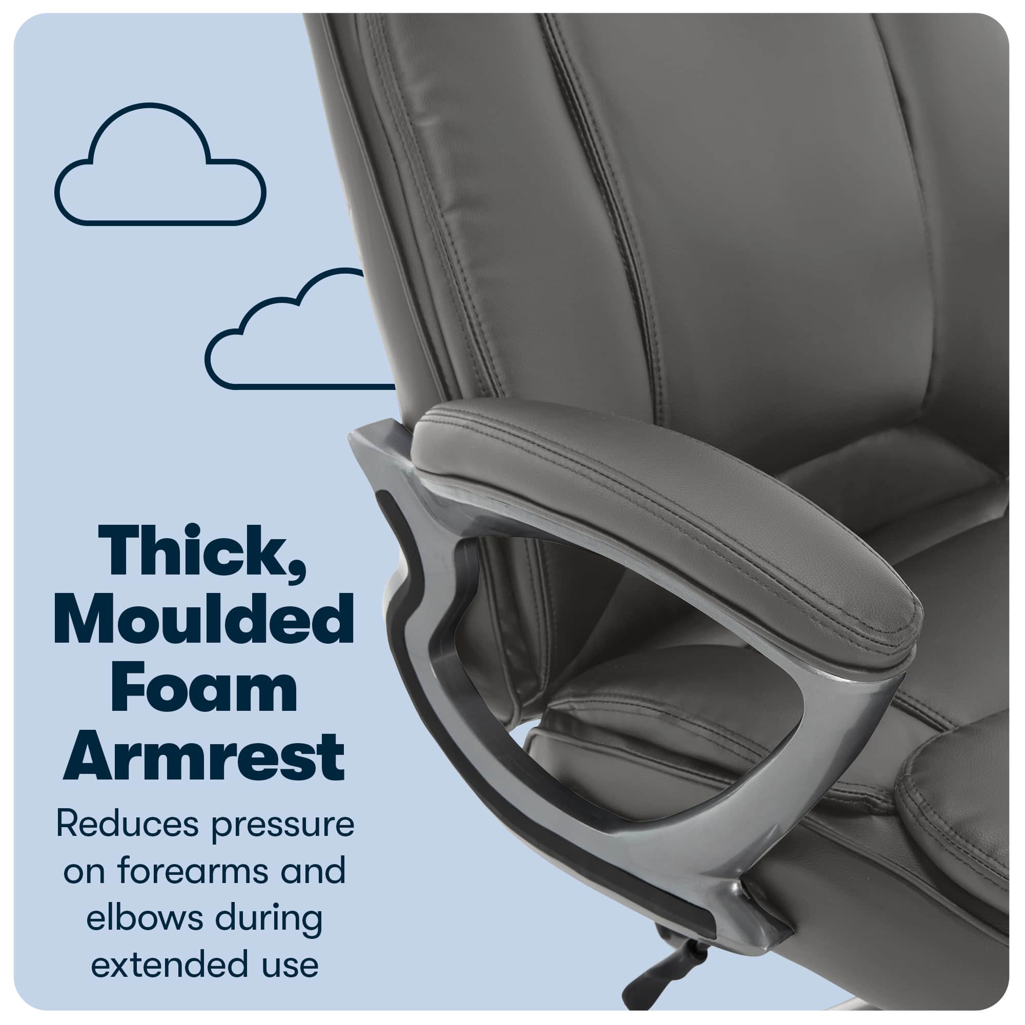 Alt View 14. Serta - Fairbanks Bonded Leather Big and Tall Executive Office Chair - Gray.