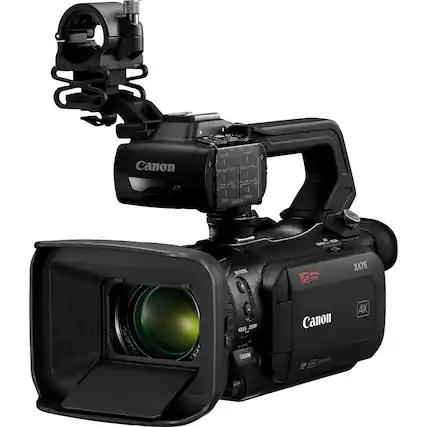 Canon XA75 4K
15x Optical Zoom
200mm
Focus, Zoom, Custom
ND Filter
Audio Input
Canon